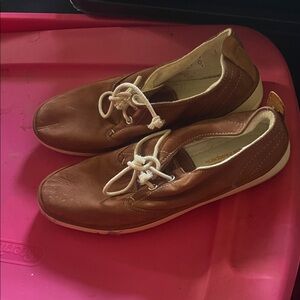 Timberland Brown Leather Lace-Up Sneaker with White Trim